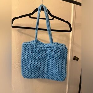 a new day Sky Blue Knitted Tote